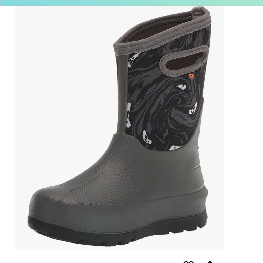 Bogs Kids Gray Boots with Ghost Print